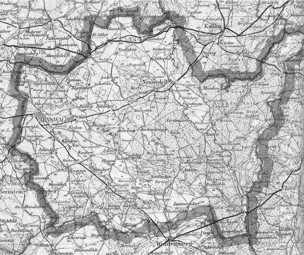 Karte von Kreis Arnswalde