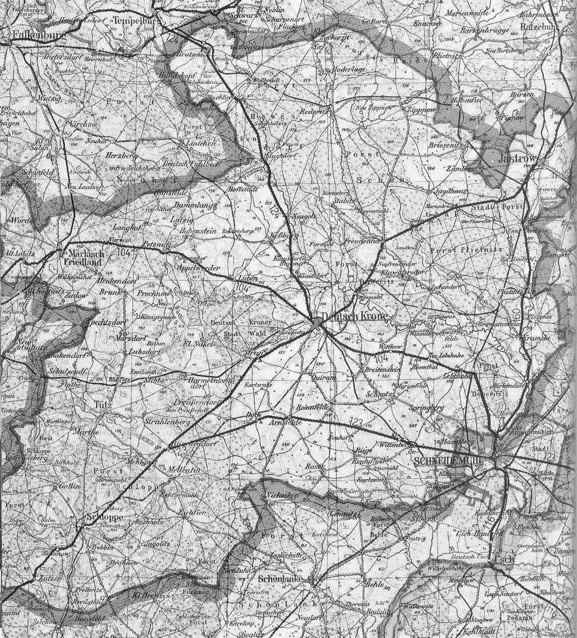 Karte von Kreis Deutsch Krone