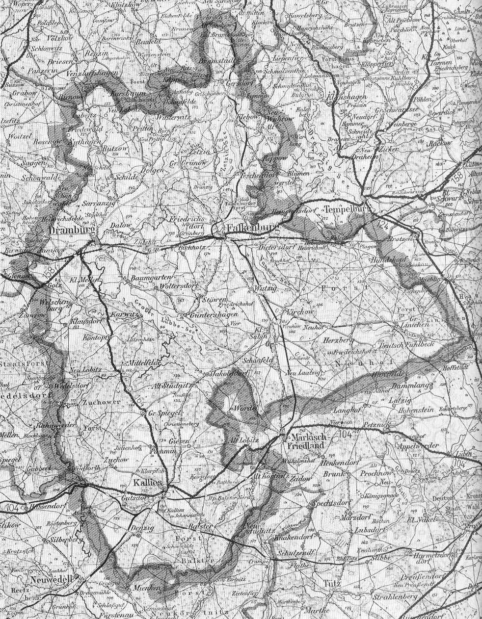 Karte von Kreis Dramburg
