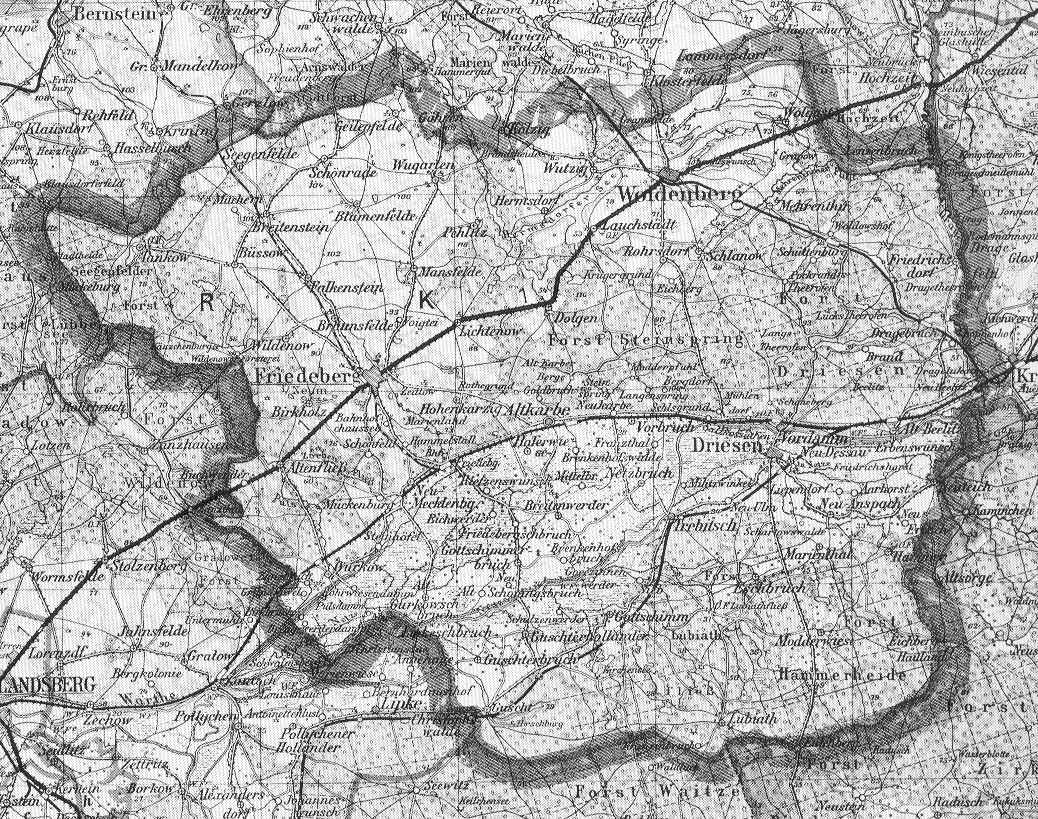 Karte von Kreis Friedeberg