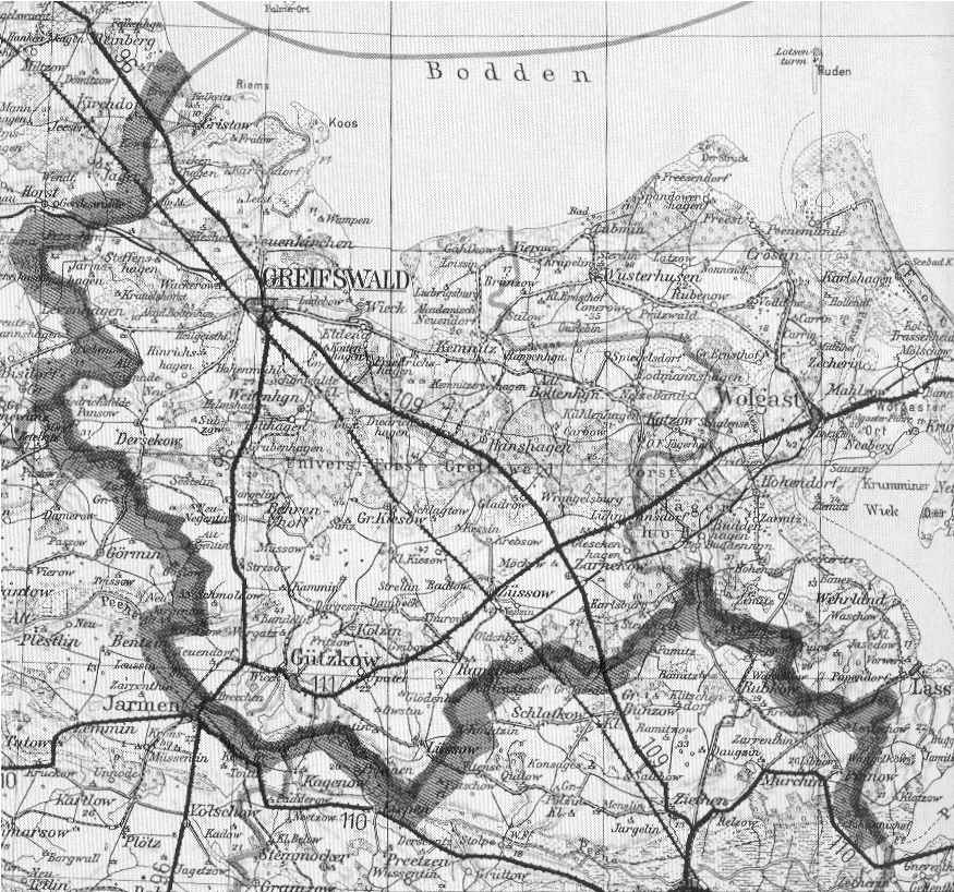 Karte von Kreis Greifswald