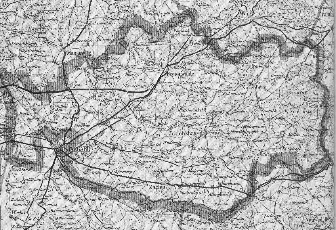 Karte von Kreis Saatzig