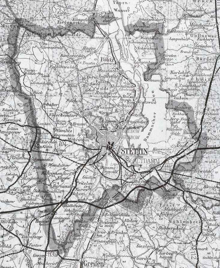 Karte von Kreis Stettin
